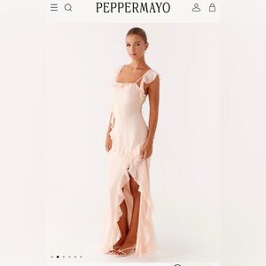 Peppermayo Naya Pale Pink Ruffle Maxi Dress